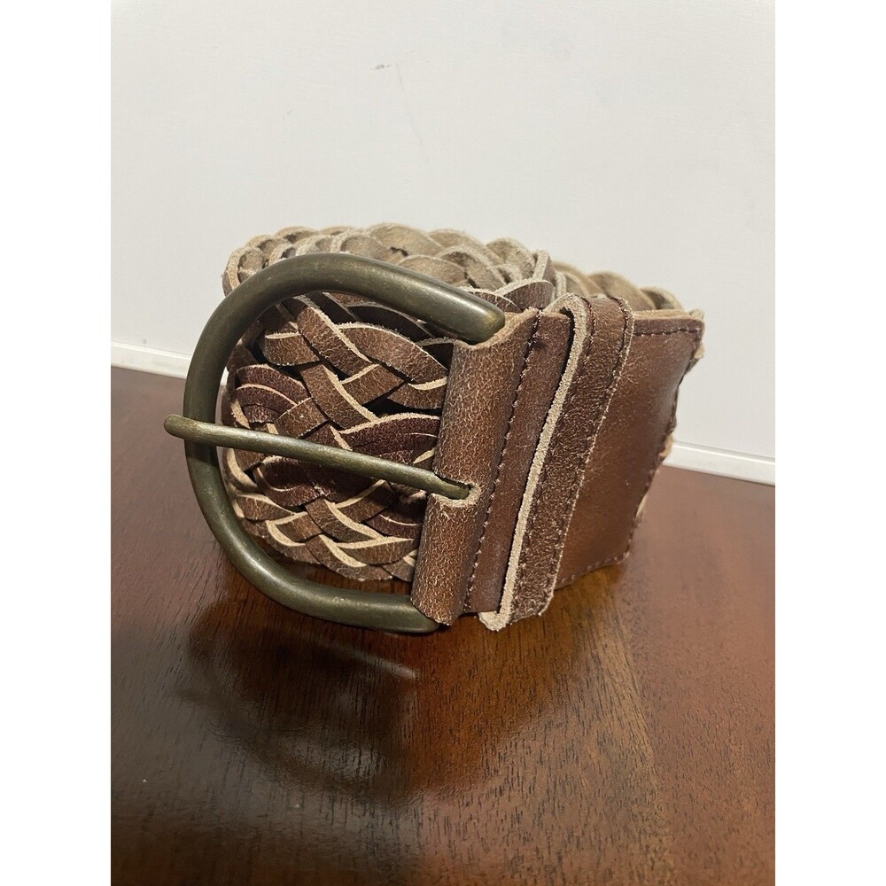 Hollister Women's Braided Brown Western Leather Belt Cowgirl XS S Small 36 In
